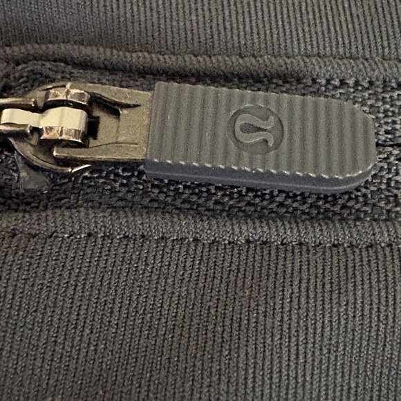 Lululemon Sharp Turns Crop 17" Luxtreme Blue Tied Grey Ruched Running Leggings 4 - Picture 6 of 13